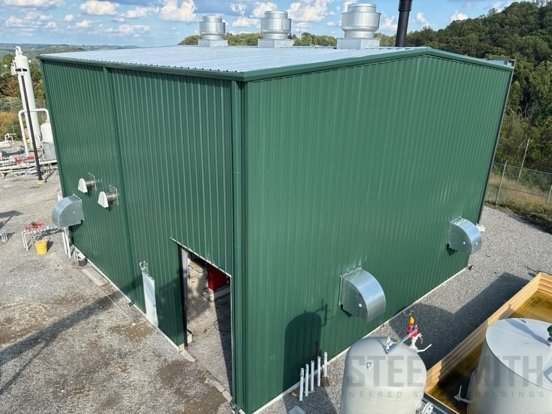 Sheeting installed on microgrid building
